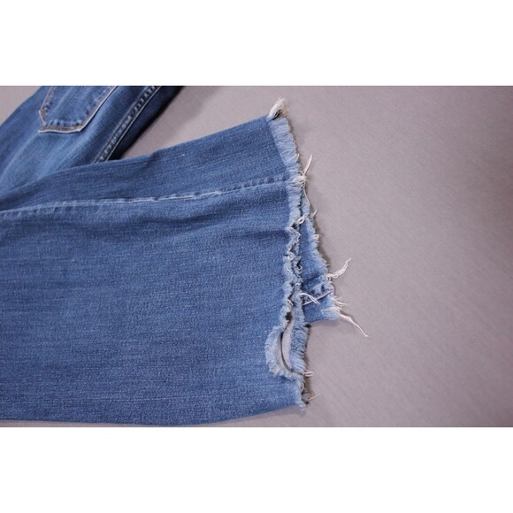 Gap 1969 Womens Authentic Flare High Rise Blue Denim Jeans Raw Hem 27R 27X33 - Picture 11 of 12